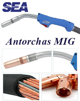 Antorchas manuales de TBi Industries enfriadas por aire para la aplicación de soldadura por proceso MIG/MAG Antorchas manuales de TBi Industries enfriadas por aire para la aplicación de soldadura por proceso MIG/MAG