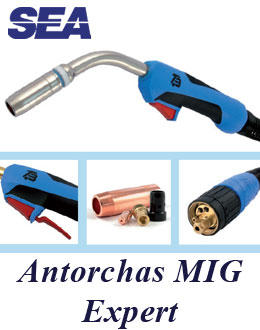 Antorchas manuales de TBi Industries para soldar acero inoxidable, aluminio, por proceso de soldadura mig mag