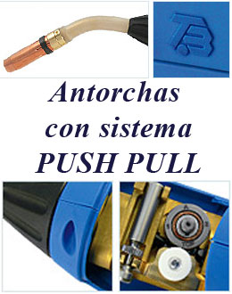 Antorchas manuales de TBi Industries para soldar acero inoxidable, aluminio, por proceso de soldadura mig mag